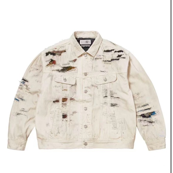 Supreme Cream Distressed Jacket - Picture 1 of 1